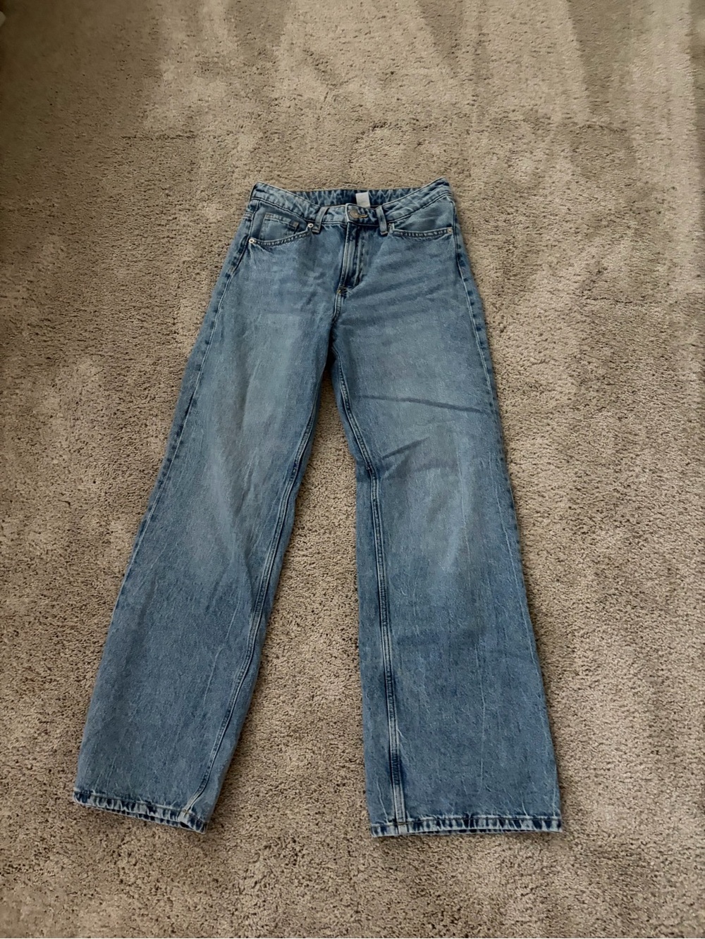 Divided Women's Wide Leg Flare Jeans - Light Blue Denim